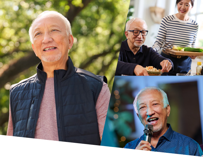 Man taking a stroll, cooking, and public speaking